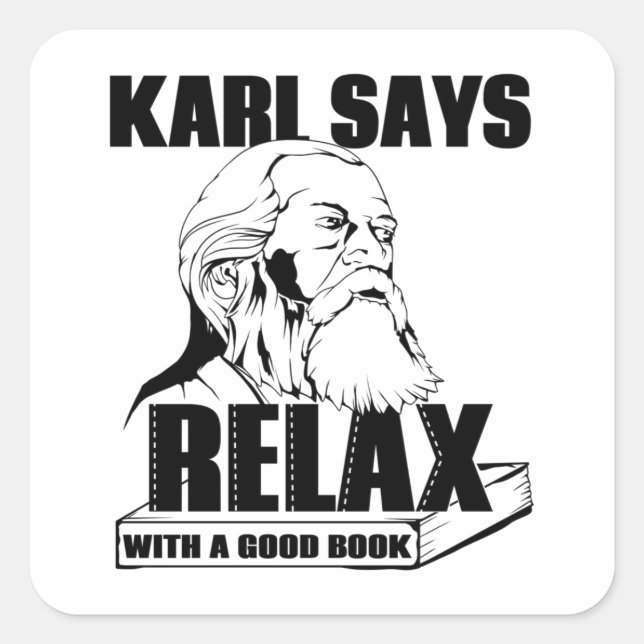 Sticker Carré Karl Marx (Devant)