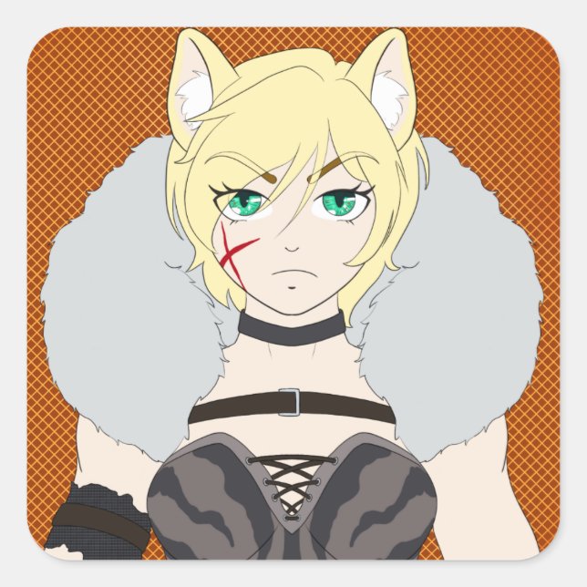 Sticker Carré Katlin-chan (Devant)