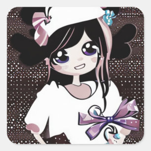 Sticker Carré Kawaii Fancy Birthday Girl