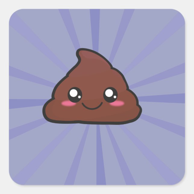Sticker Carré Kawaii mignon bâton de la flûte (Devant)