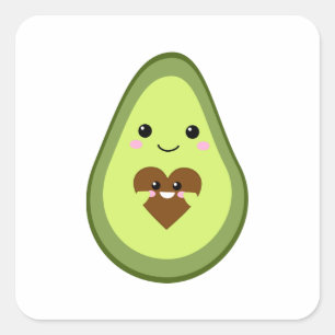 Sticker Carré Kawaii Pregnant Avocado mignonne maman mère mère m