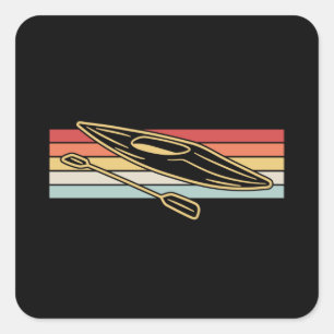Sticker Carré Kayaking Canoë Retro