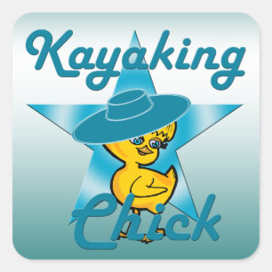 Sticker Carré Kayaking Chick #7