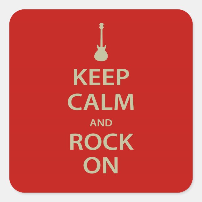 Sticker Carré Keep Calm and Rock On ! (Devant)