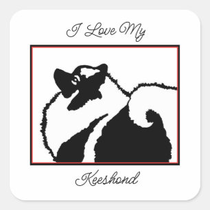Sticker Carré Keeshond Graphics - Cute Original Chig Art