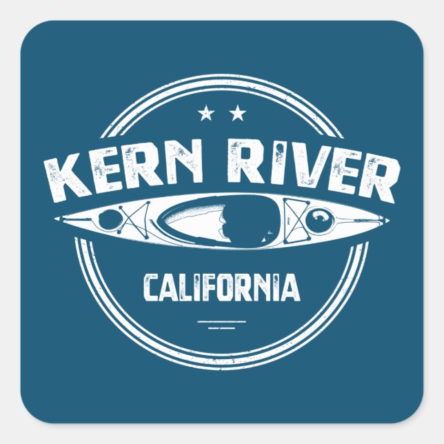 Sticker Carré Kern River Californie Kayak (Devant)