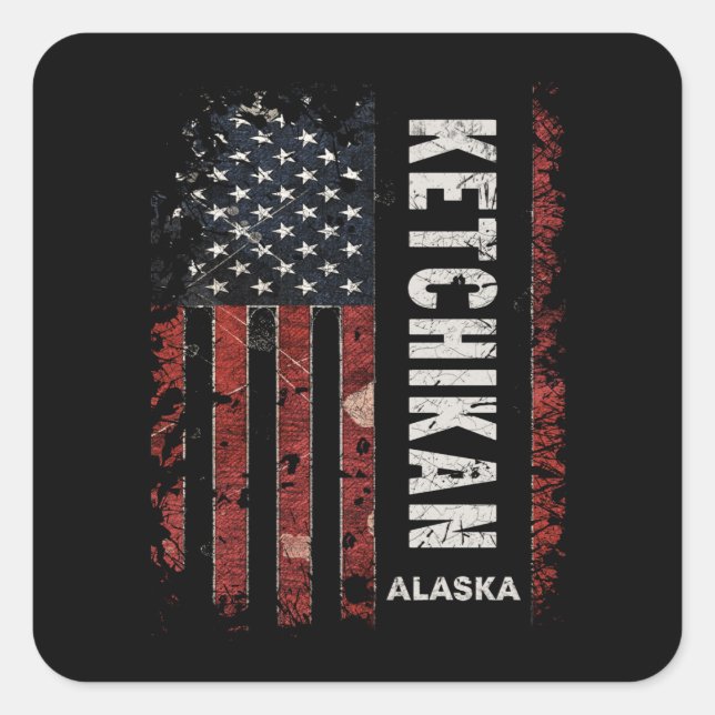Sticker Carré Ketchikan Alaska (Devant)