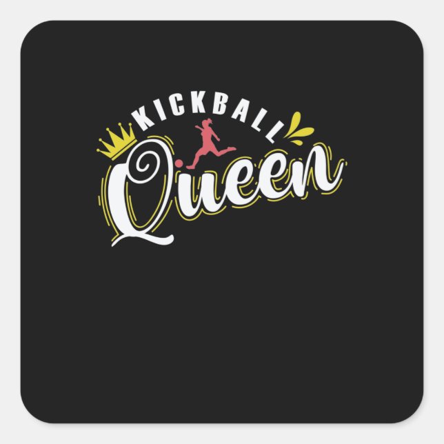 Sticker Carré Kickball Queen Gommball Sport Americain (Devant)