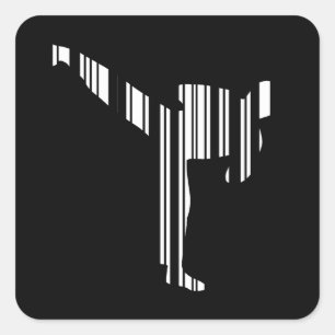 Sticker Carré KICKBOXER BAR CODE Kickboxing Barcode Motif