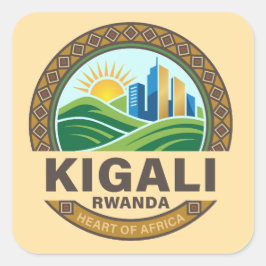 Sticker Carré Kigali Rwanda Africa