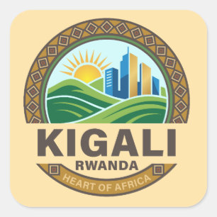 Sticker Carré Kigali Rwanda Afrique