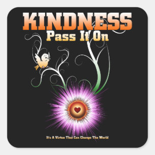 Sticker Carré KINDNESS - Passez-Le Sur Starburst Heart