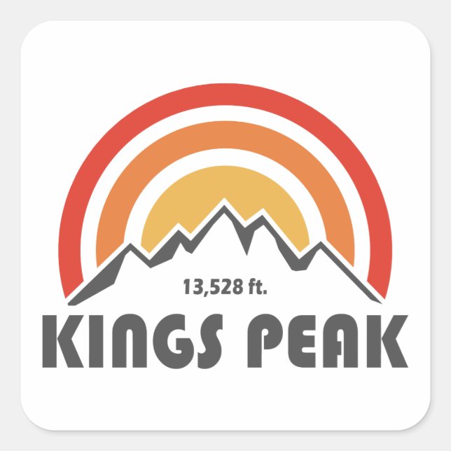 Sticker Carré Kings Peak, Utah (Devant)