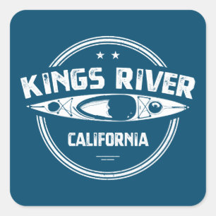 Sticker Carré Kings River Californie Kayak
