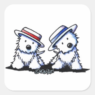 Sticker Carré KiniArt Westie Dancing Duo