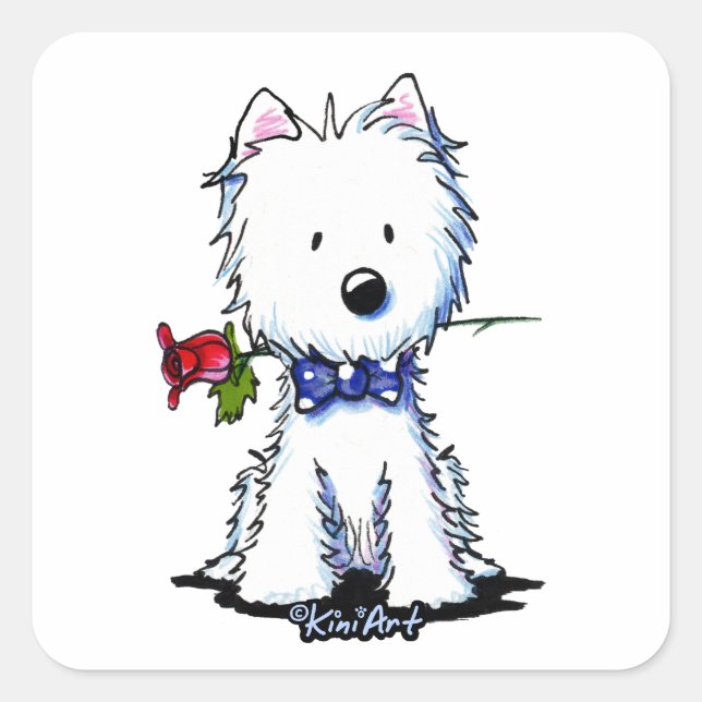 Sticker Carré KiniArt Westie Gent (Devant)