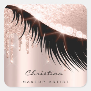 Sticker Carré Kiss Lips Maquillage Artiste Parties scintillant L