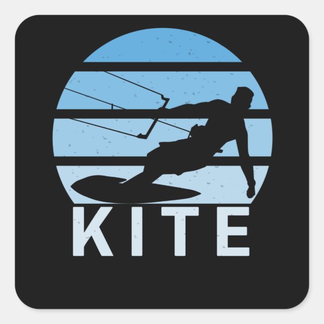 Sticker Carré "Kite Kiteboarding Surfer (Devant)