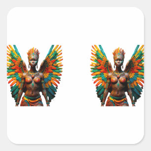 Sticker Carré Kivuli Mambo Fairy africaine Tribal