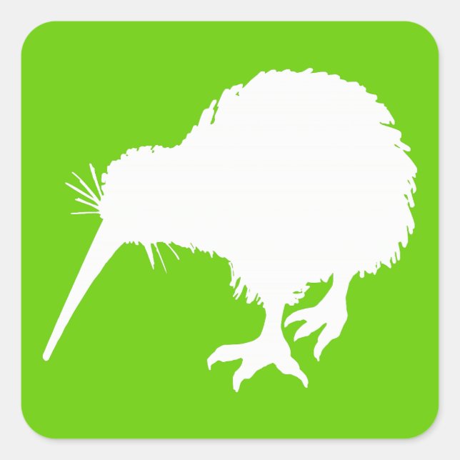 Sticker Carré Kiwi vert et blanc (Devant)