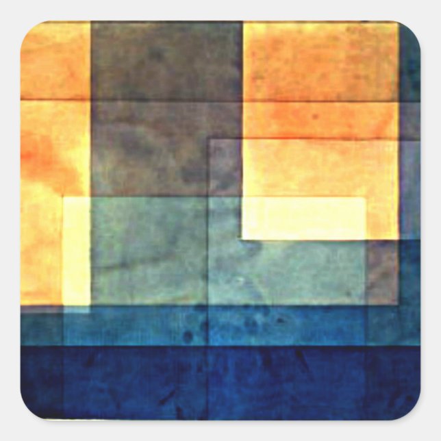 Sticker Carré Klee - Maison sur l'eau (Devant)