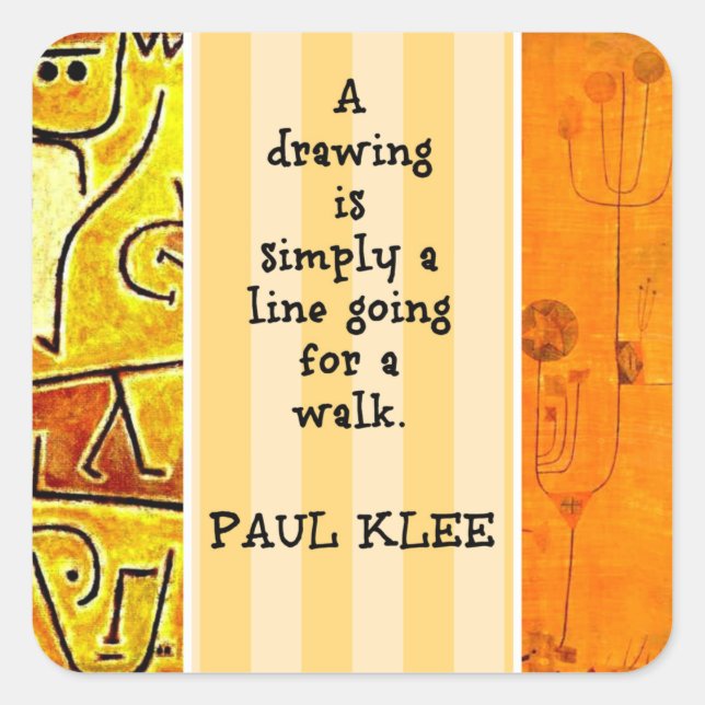 Sticker Carré Klee - oeuvre Abstraite et citation, (Devant)