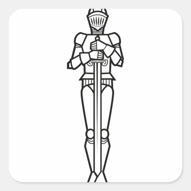 Sticker Carré Knight Standing (Devant)