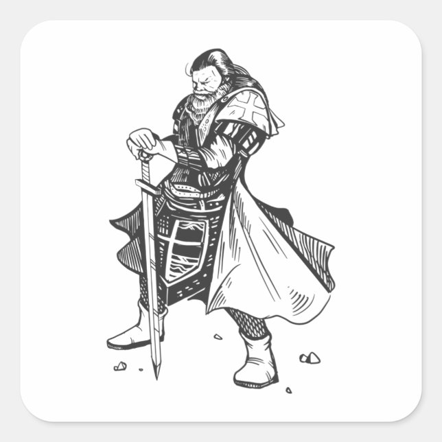 Sticker Carré Knight templar (Devant)