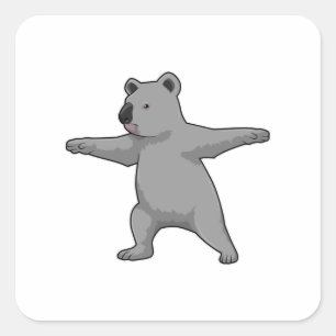 Sticker Carré Koala ours au Yoga Fitness