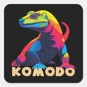 Sticker Carré Komodo Dragon