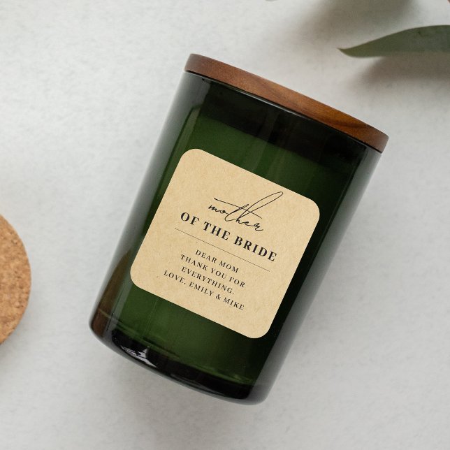 Sticker Carré Kraft moderne mère de la mariée cadeau (Créateur téléchargé)