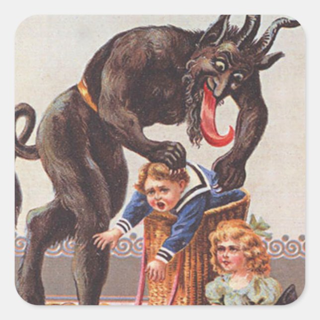 Sticker Carré Krampus kidnapping (Devant)