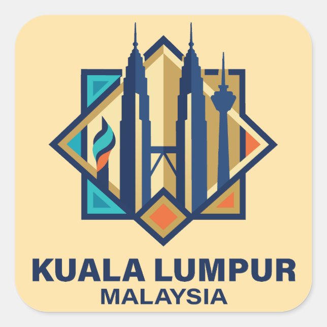 Sticker Carré Kuala Lumpur Malaysia Southeast Asia (Devant)