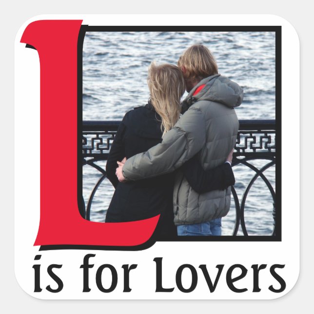 Sticker Carré L pour les amoureux (Devant)