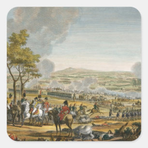 Sticker Carré La bataille de Wagram, 7 juillet 1809, gravée par