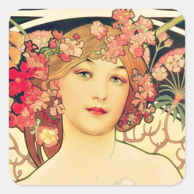 Sticker Carré La beauté d'antan (Devant)