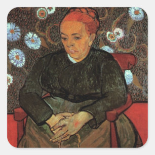 Sticker Carré La Berceuse (Augustine Roulin) de Vincent van Gogh