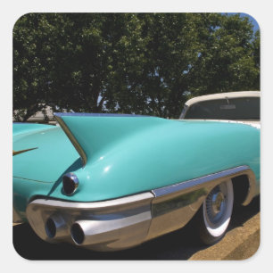 Sticker Carré La Cadillac décapotable verte d'Elvis Presley à