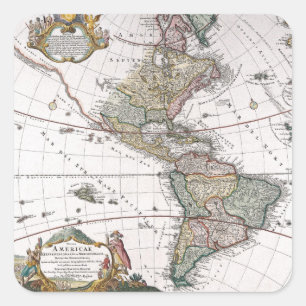 Sticker Carré La carte d'héritiers de Homanns des Amériques