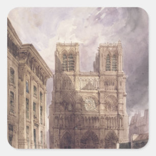 Sticker Carré La cathédrale de Notre Dame, Paris, 1836