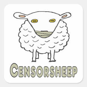 Sticker Carré La censure des moutons