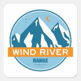 Sticker Carré La chaîne de montagnes de Wind River