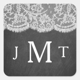 Sticker Carré La collection de Mariages Chalkboard & Lace