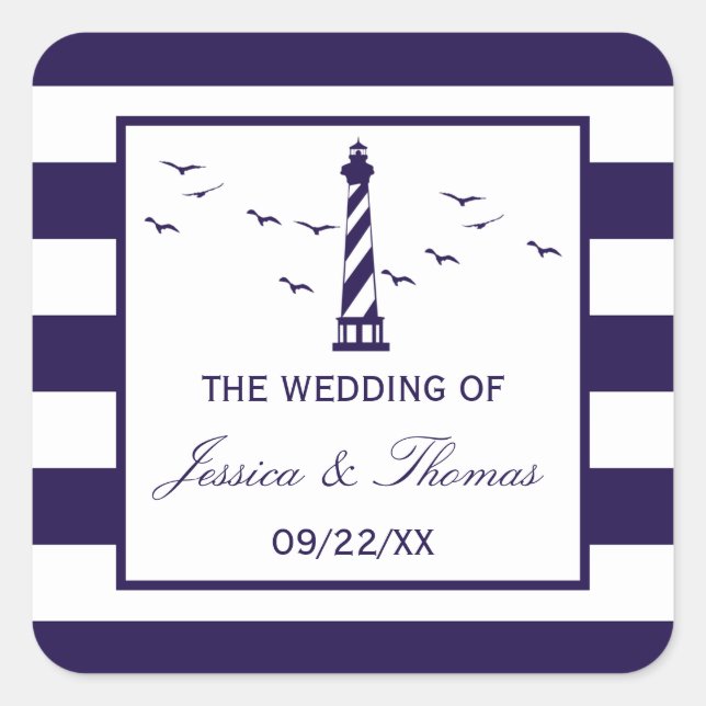 Sticker Carré La collection de Mariages du phare nautique (Devant)