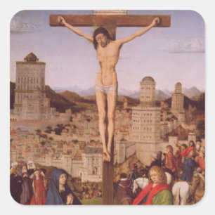 Sticker Carré La crucifixion (huile sur le panneau)