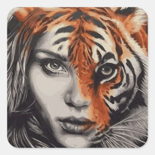 Sticker Carré La dame ou le tigre - Frank Stockton