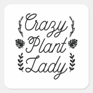 Sticker Carré La Dame Plante folle