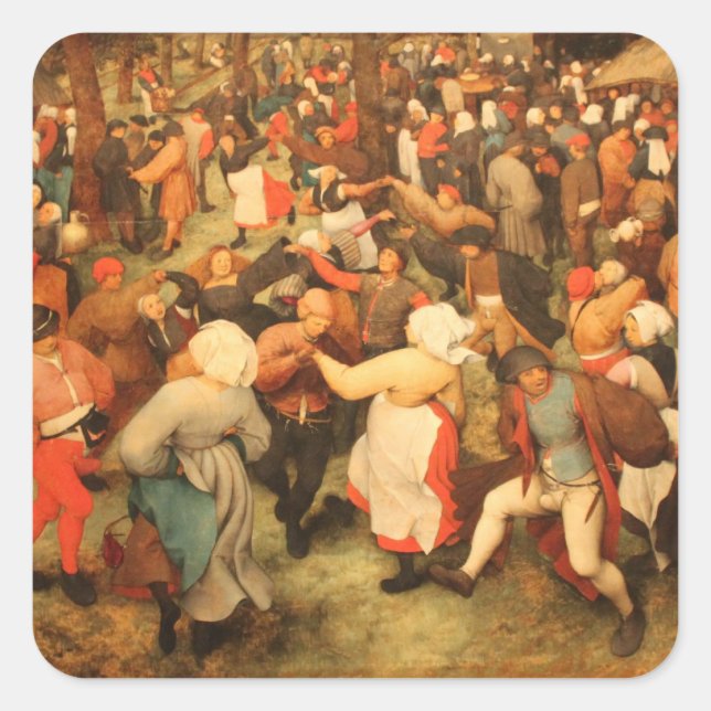 Sticker Carré La Danse Mariage - 1566 (Devant)