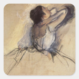 Sticker Carré La Danseuse par Edgar Degas, Art de Ballerine Vint