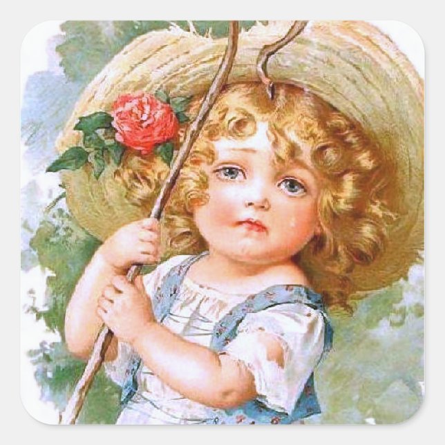Sticker Carré La douce petite fille d'été de Maud Humphrey (Devant)